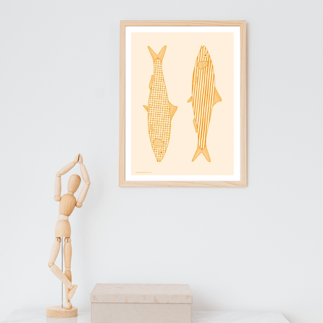 *DIGITAL PRINT* Sardines duo digital printable art print - Art prints - Made by Saskia