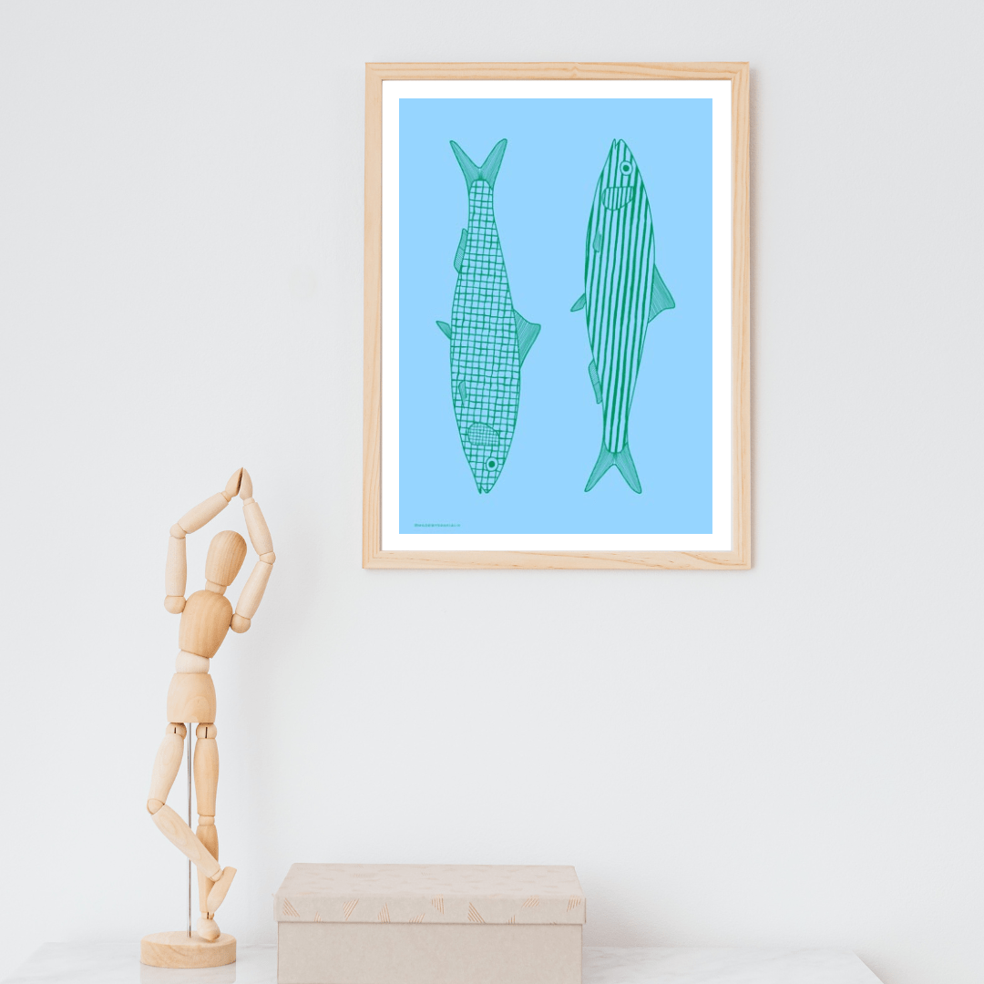 *PHYSICAL PRINT* Sardines duo art print - Art prints - Made by Saskia