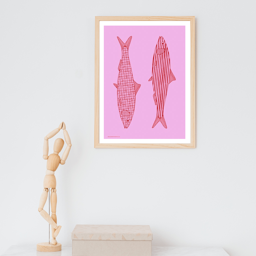 *PHYSICAL PRINT* Sardines duo art print - Art prints - Made by Saskia