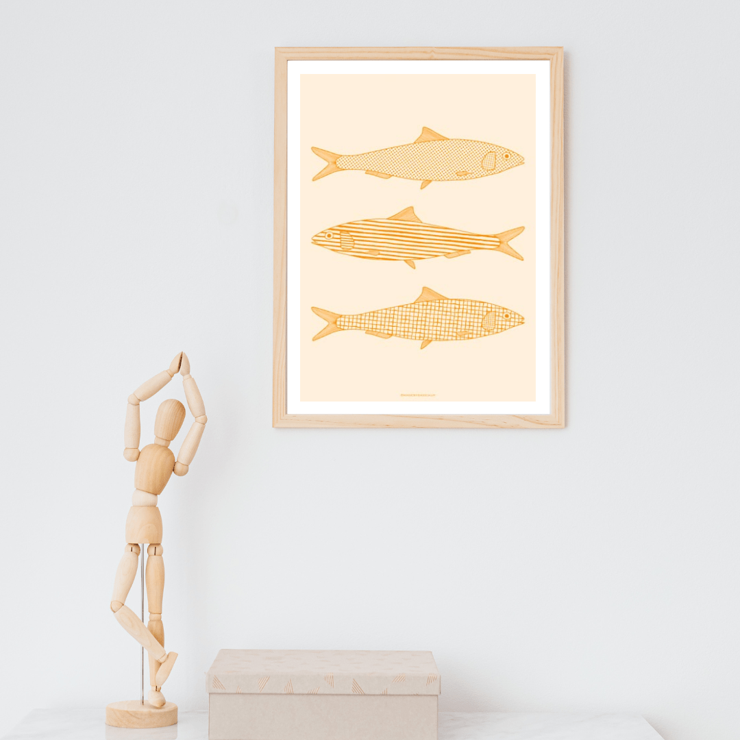 *PHYSICAL PRINT* Sardines trio art print - Art prints - Made by Saskia