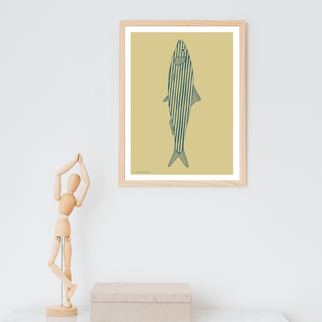 *PHYSICAL PRINT* Solo sardine art print - Art prints - Made by Saskia