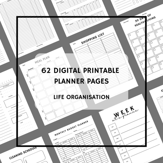 62 printable and digital planner pages - A4 - Made by Saskia