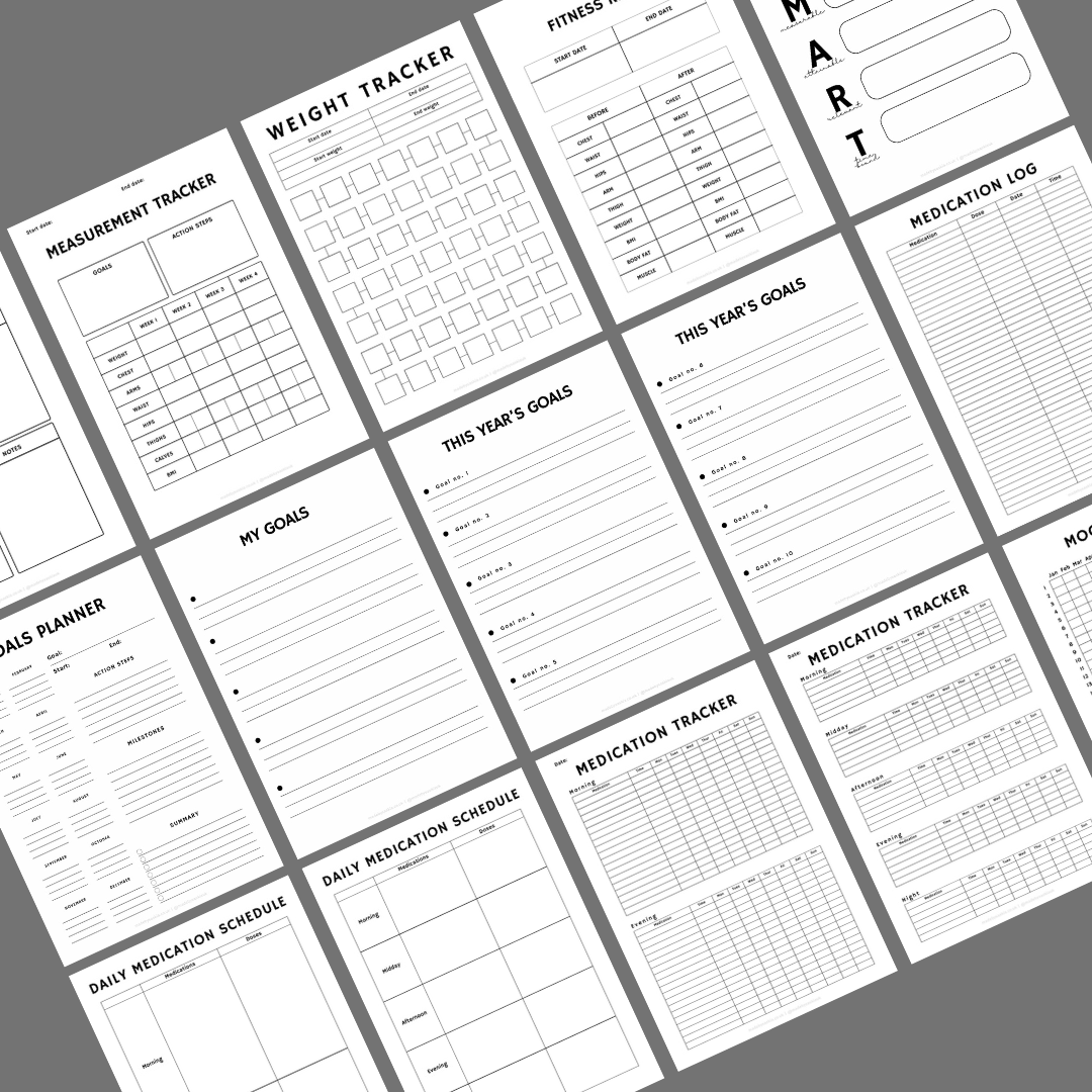 62 printable and digital planner pages - A4 - Made by Saskia
