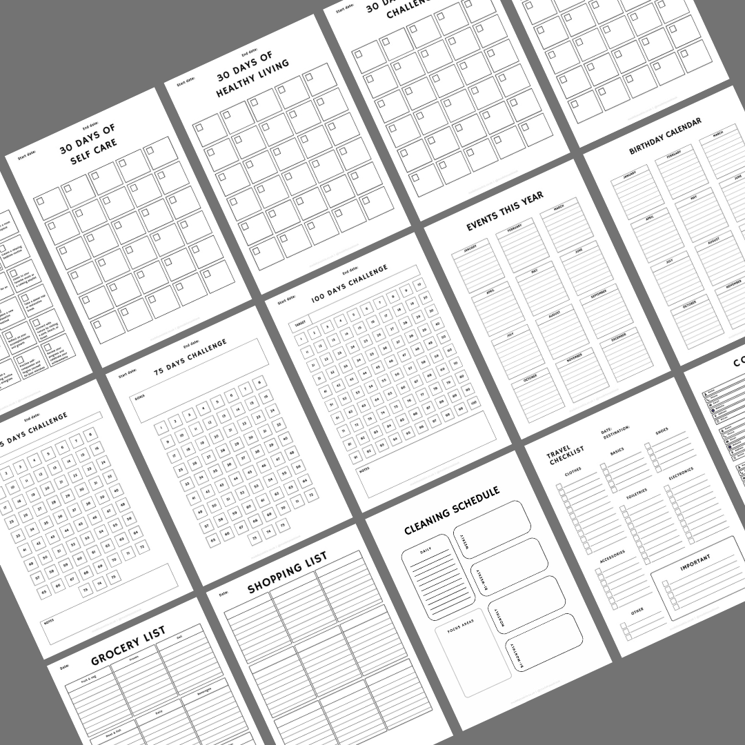 62 printable and digital planner pages - A4 - Made by Saskia