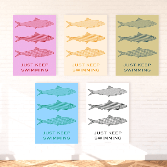 *DIGITAL PRINT* 'Just keep swimming' sardines digital print - Art prints - Made by Saskia