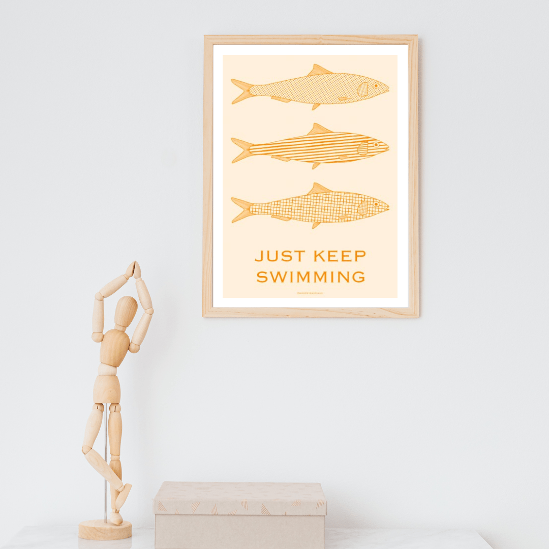 *DIGITAL PRINT* 'Just keep swimming' sardines digital print - Art prints - Made by Saskia