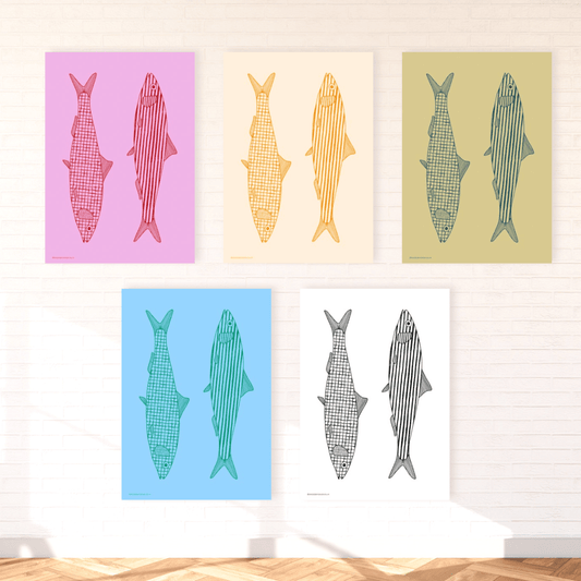 *PHYSICAL PRINT* Sardines duo art print - Art prints - Made by Saskia