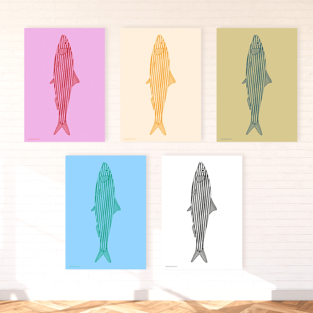 *PHYSICAL PRINT* Solo sardine art print - Art prints - Made by Saskia