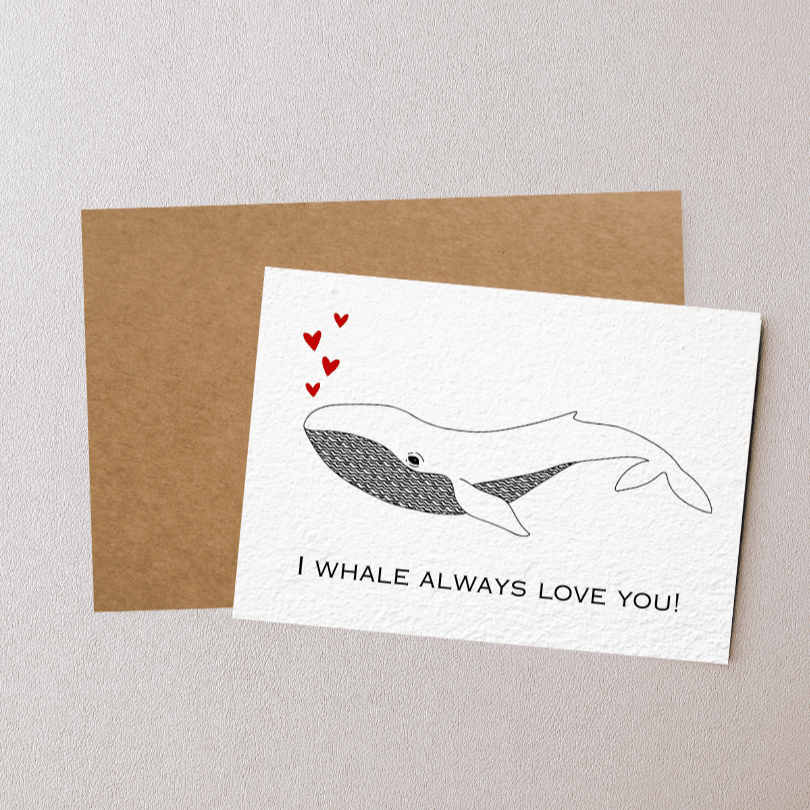 I whale always love you! - Premium greetings card - Greetings cards - Made by Saskia